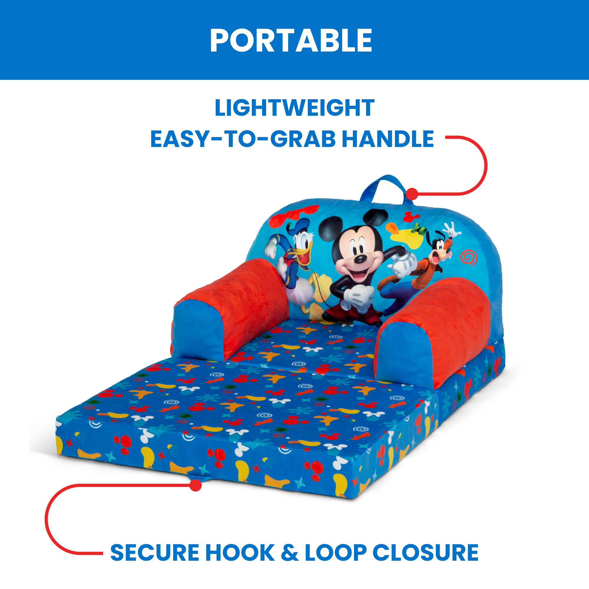Mickey Mouse Cozee Buddy Flip-Out Chair | Delta Children
